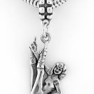 STERLING SILVER DANGLING GYMNASTICS GIRL EUROPEAN BEAD