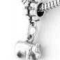 STERLING SILVER DANGLE HIPPOPOTAMUS HIPPO EUROPEAN BEAD