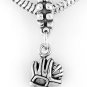 STERLING SILVER DANGLE BEAD BASEBALL GLOVE EUROPEAN BEAD