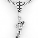 STERLING SILVER DANGLING BEAD GOLFER SWINGING CLUB EUROPEAN BEAD