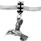 STERLING SILVER DANGLE FLYING HUMMINGBIRD EUROPEAN BEAD