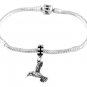 STERLING SILVER DANGLE FLYING HUMMINGBIRD EUROPEAN BEAD