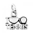 STERLING SILVER I LOVE TENNIS CHARM/PENDANT
