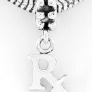STERLING SILVER DANGLING RX PHARMACIST EUROPEAN BEAD