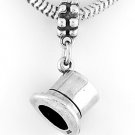 STERLING SILVER DANGLING BEAD TOP HAT EUROPEAN BEAD