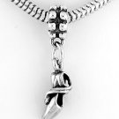 STERLING SILVER DANGLING BEAD BALLET SLIPPER EUROPEAN BEAD