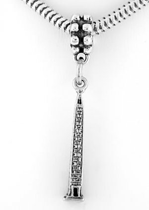STERLING SILVER DANGLE WASHINGTON MONUMENT EUROPEAN BEAD