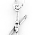 STERLING  SILVER SNOW SKIS CHARM/PENDANT