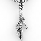 STERLING SILVER DANGLING GIRL RUNNER EUROPEAN BEAD
