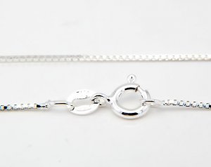 ITALIAN STERLING SILVER 16" BOX CHAIN 0.8mm 015 Gauge