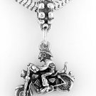 STERLING SILVER DANGLE MAN ON MOTORCYCLE EUROPEAN BEAD