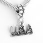 STERLING SILVER DANGLING U.S.A. USA EUROPEAN BEAD