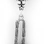 STERLING SILVER DANGLING TWIN TOWERS EUROPEAN BEAD