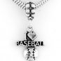 STERLING SILVER DANGLING I LOVE BASEBALL EUROPEAN BEAD