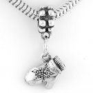 STERLING SILVER DANGLING MITTEN EUROPEAN BEAD