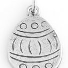STERLING SILVER FLAT EASTER EGG CHARM/PENDANT