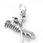 STERLING SILVER COMB AND SCISSORS CHARM/PENDANT