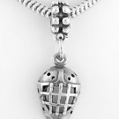 STERLING SILVER DANGLING HOCKEY MASK EUROPEAN BEAD