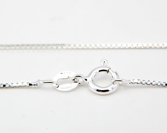 ITALIAN STERLING SILVER 16" BOX CHAIN 1.2 mm 019 Gauge