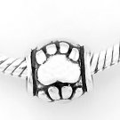 STERLING SILVER PAWS BEAD FIT ALL EUROPEAN BRACELET