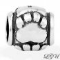 STERLING SILVER PAWS BEAD FIT ALL EUROPEAN BRACELET