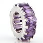 STERLING SILVER FEBRUARY WHEEL BIRTHSTONE CZ SPACER BEAD