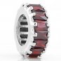 STERLING SILVER JANUARY WHEEL BIRTHSTONE CZ SPACER EUROPEAN BEAD