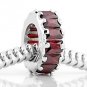 STERLING SILVER JANUARY WHEEL BIRTHSTONE CZ SPACER EUROPEAN BEAD