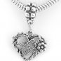 STERLING SILVER DANGLING BEST FRIEND FLOWER EUROPEAN BEAD
