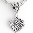 STERLING SILVER DANGLING BEST FRIEND FLOWER EUROPEAN BEAD