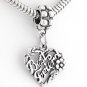 STERLING SILVER DANGLING BEST FRIEND FLOWER EUROPEAN BEAD