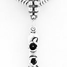 SILVER DANGLING 3D SNOWBOARD SNOWBOARDING EUROPEAN BEAD