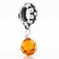 STERLING SILVER DANGLING NOVEMBER BIRTHSTONE EUROPEAN BEAD