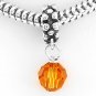 STERLING SILVER DANGLING NOVEMBER BIRTHSTONE EUROPEAN BEAD