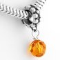 STERLING SILVER DANGLING NOVEMBER BIRTHSTONE EUROPEAN BEAD