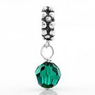 STERLING SILVER DANGLING MAY BIRTHSTONE EUROPEAN BEAD