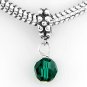 STERLING SILVER DANGLING MAY BIRTHSTONE EUROPEAN BEAD