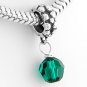 STERLING SILVER DANGLING MAY BIRTHSTONE EUROPEAN BEAD