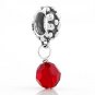 STERLING SILVER DANGLING JANUARY BIRTHSTONE EUROPEAN BEAD