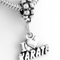 STERLING SILVER DANGLING I LOVE KARATE EUROPEAN BEAD