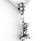 STERLING SILVER DANGLING 3D DALMATIAN EUROPEAN BEAD