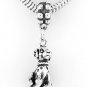 STERLING SILVER DANGLING 3D DALMATIAN EUROPEAN BEAD