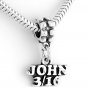 STERLING SILVER DANGLING BIBLE JOHN 3:16 3/16 CHRISTIAN BEAD