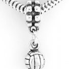 STERLING SILVER DANGLING VOLLEYBALL EUROPEAN BEAD