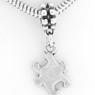 STERLING SILVER DANGLING AUTISM PUZZLE EUROPEAN BEAD