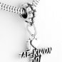 STERLING SILVER DANGLING I LOVE TAE KWON DO EUROPEAN BEAD