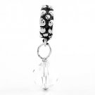 STERLING SILVER DANGLING APRIL BIRTHSTONE EUROPEAN BEAD