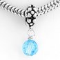 STERLING SILVER DANGLING MARCH BIRTHSTONE EUROPEAN BEAD