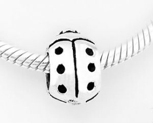 STERLING SILVER LADYBUG EUROPEAN BEAD