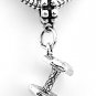 STERLING SILVER DANGLING DUMBBELL WEIGHT EUROPEAN BEAD